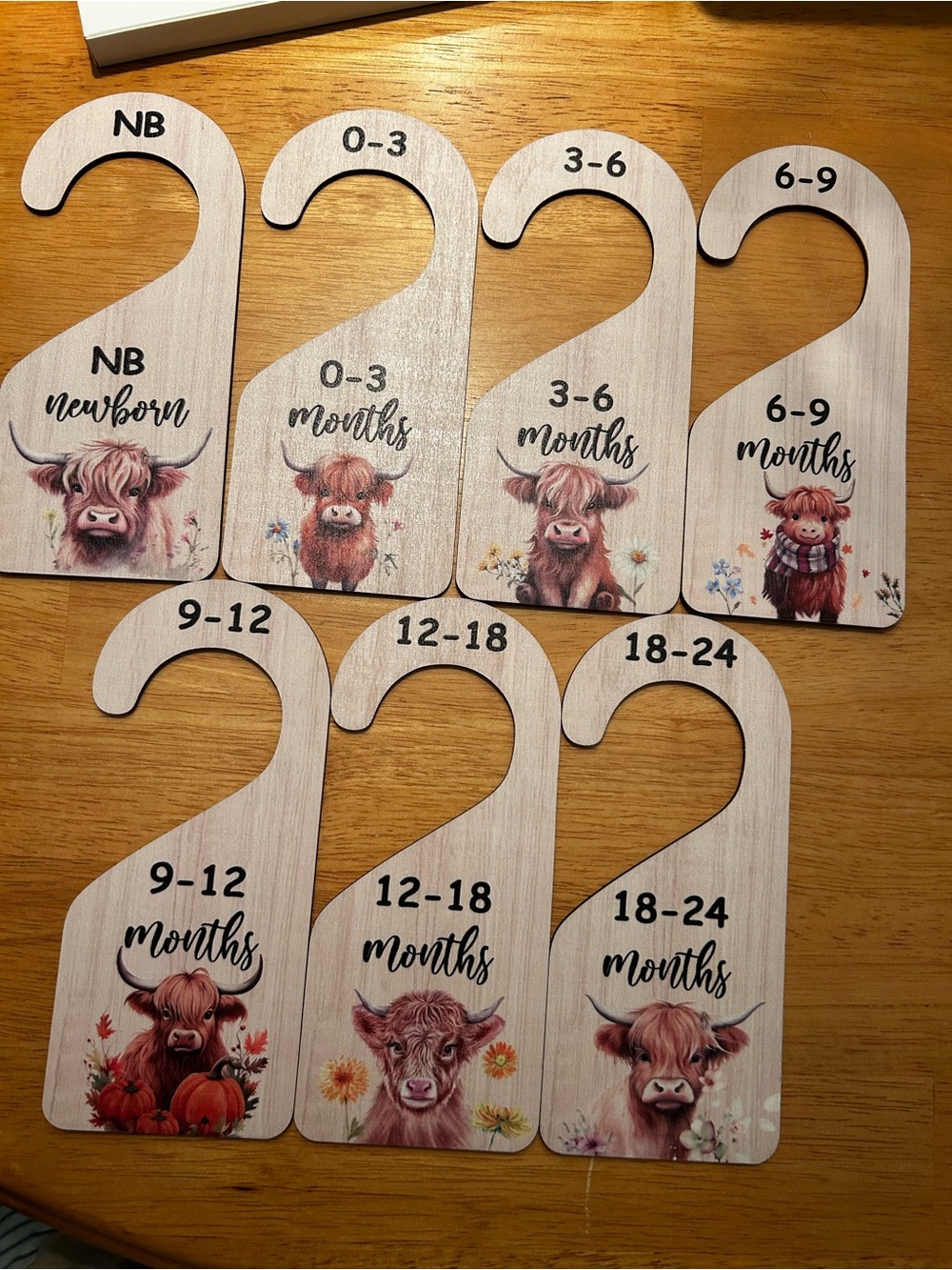 Wooden Baby Closet Dividers - Cow Design - Multiple Sizes